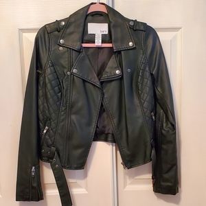 SOLD! Black Faux Leather Jacket